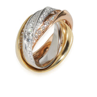 Trinity Ring with diamonds, Half Paved  1.54 ctw