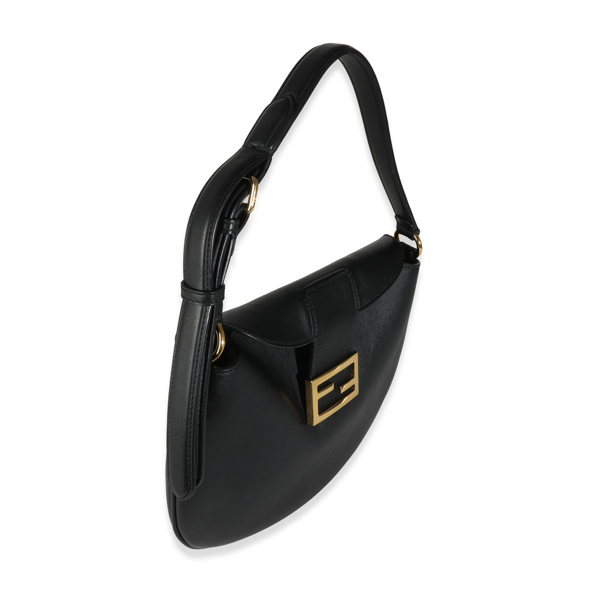 Black Calfskin Small Croissant Hobo