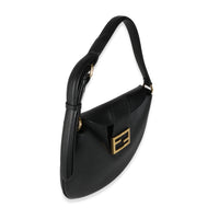 Black Calfskin Small Croissant Hobo