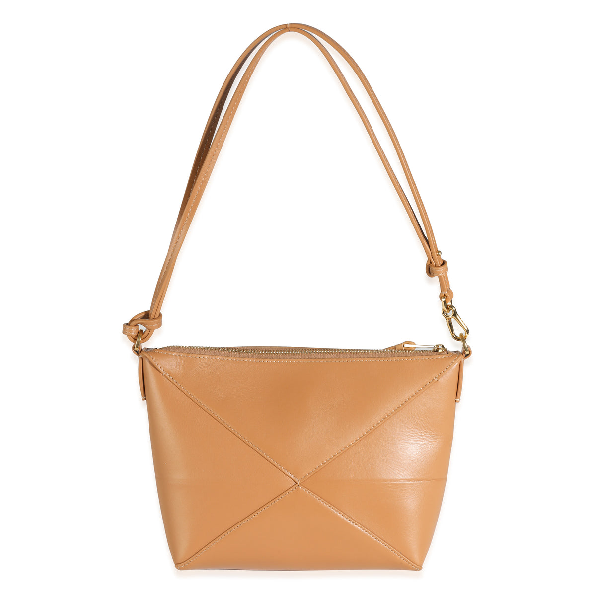 Warm Dessert Calfskin Puzzle Fold Pouch