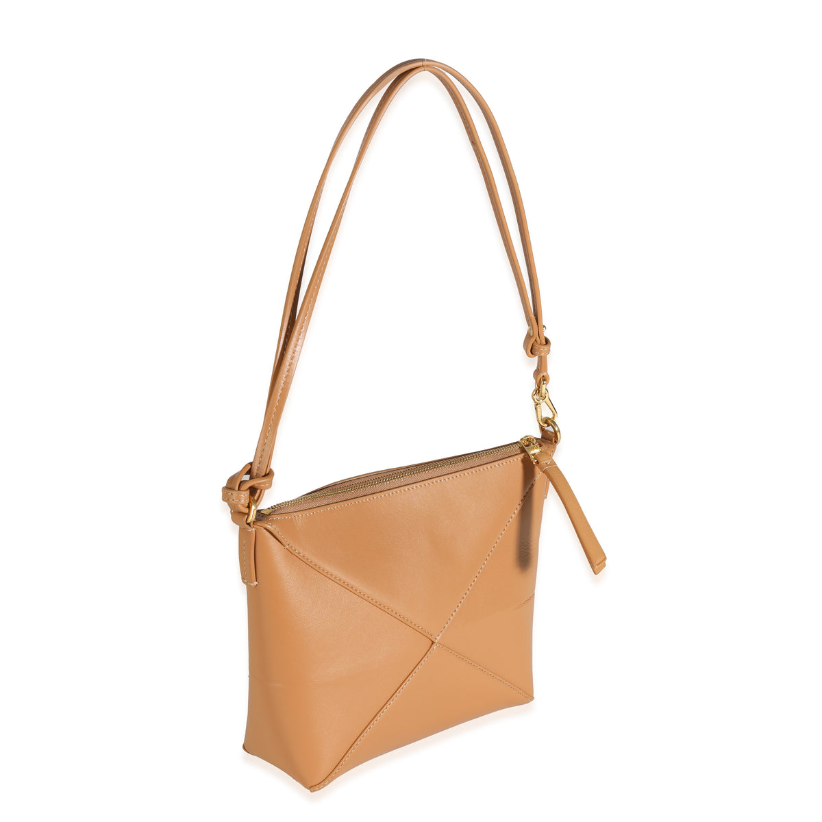 Warm Dessert Calfskin Puzzle Fold Pouch