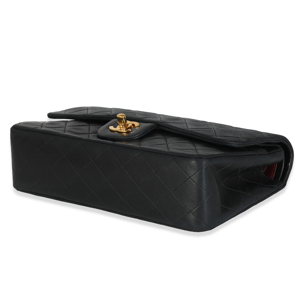 Vintage 24K Black Quilted Lambskin Medium Classic Double Flap Bag