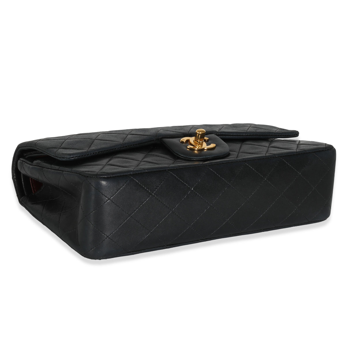 Vintage 24K Black Quilted Lambskin Medium Classic Double Flap Bag