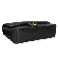 Vintage 24K Black Quilted Lambskin Medium Classic Double Flap Bag