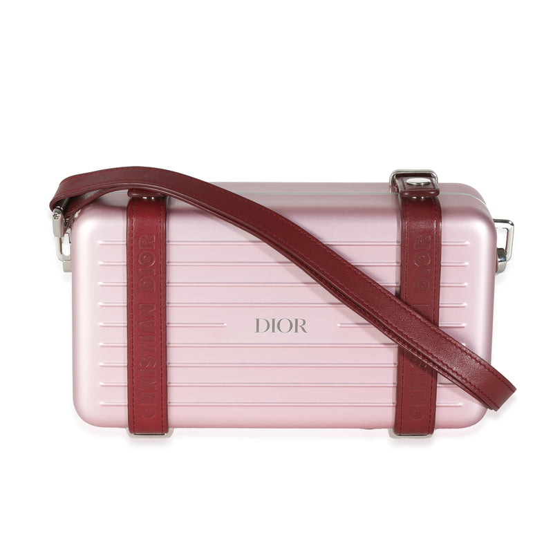 Dior x Rimowa Rose Aluminum Personal Clutch On Strap