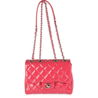 Dark Pink Quilted Patent Small Rock In Rome Single Flap Bag