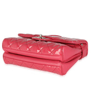 Dark Pink Quilted Patent Small Rock In Rome Single Flap Bag