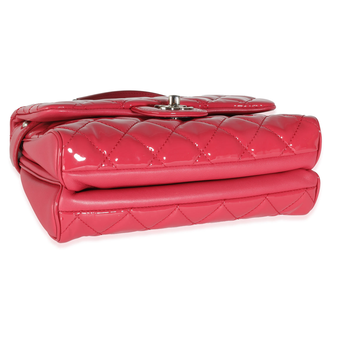 Dark Pink Quilted Patent Small Rock In Rome Single Flap Bag