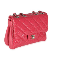Dark Pink Quilted Patent Small Rock In Rome Single Flap Bag
