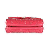 Dark Pink Quilted Patent Small Rock In Rome Single Flap Bag