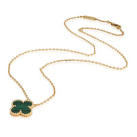 Alhambra Malachite Pendant Necklace in 18K Yellow Gold