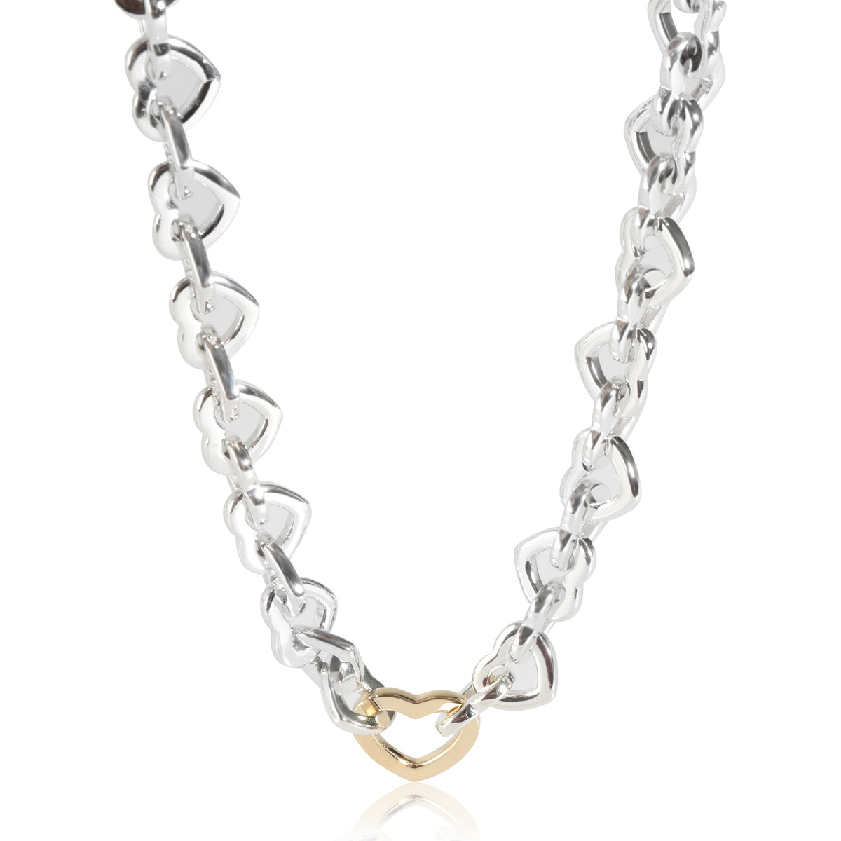 Heart Link 18K Yellow Gold & Sterling Silver Necklace