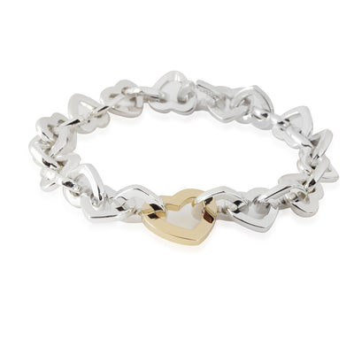 Heart Link 18K Yellow Gold & Sterling Silver Bracelet