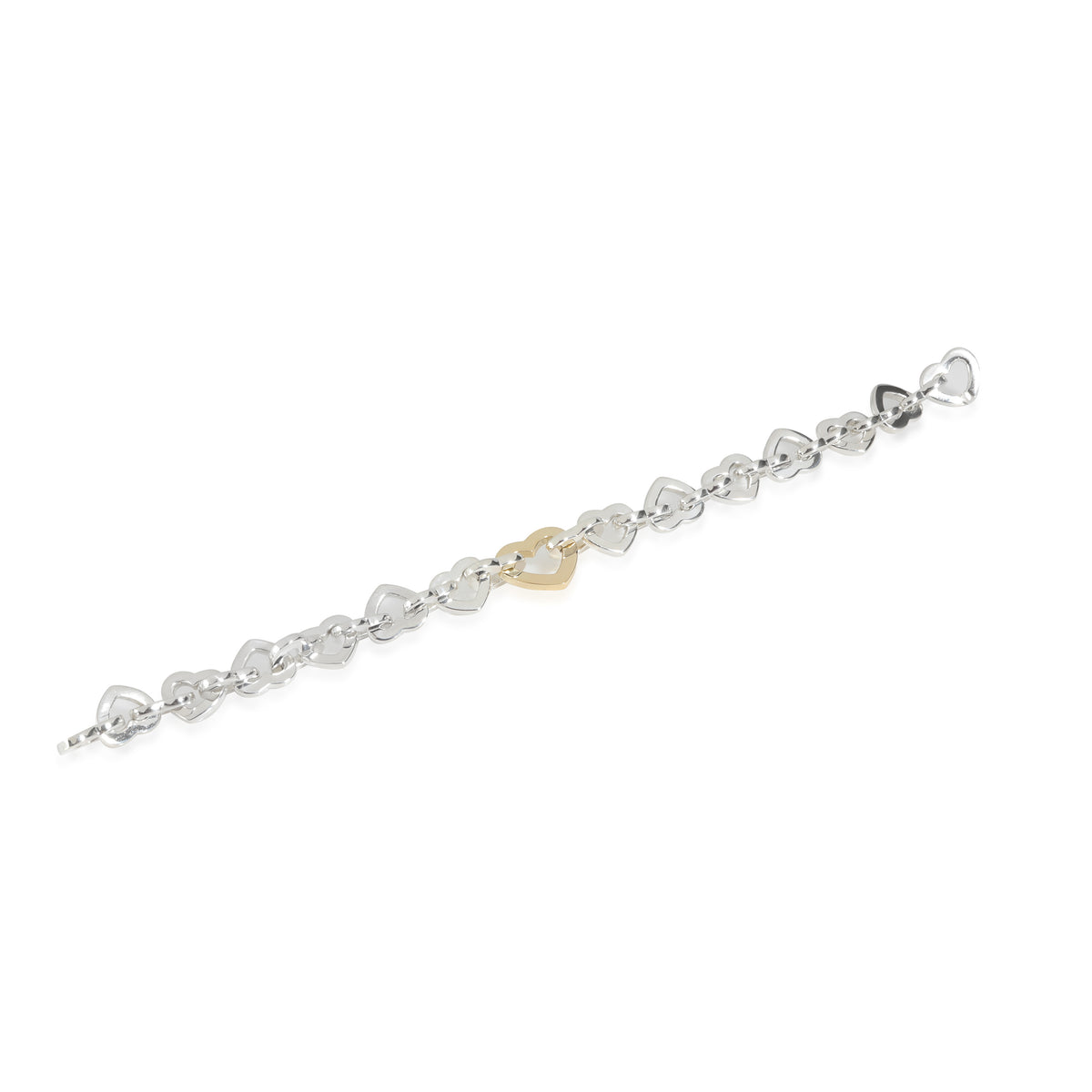 Heart Link 18K Yellow Gold & Sterling Silver Bracelet