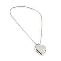 Heart Locket On Snake Chain in Sterling Silver