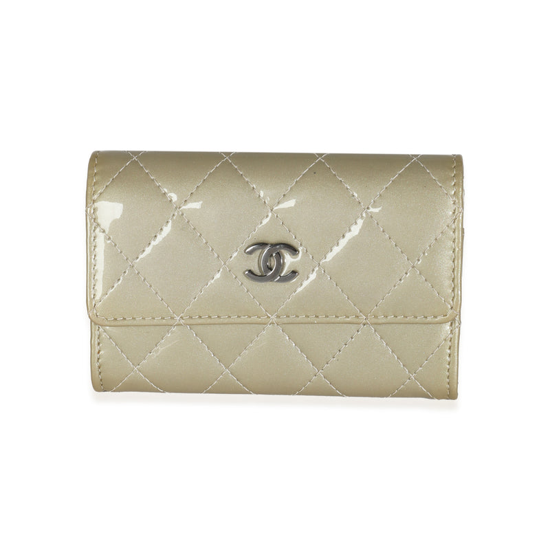 13C Grey Quilted Patent Classic Card Case