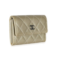 13C Grey Quilted Patent Classic Card Case