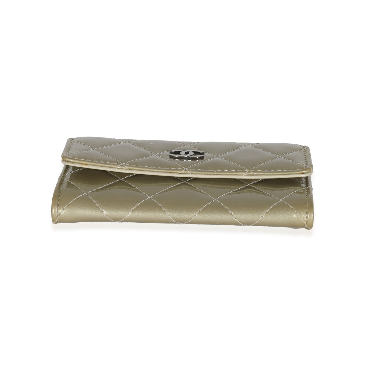 13C Grey Quilted Patent Classic Card Case