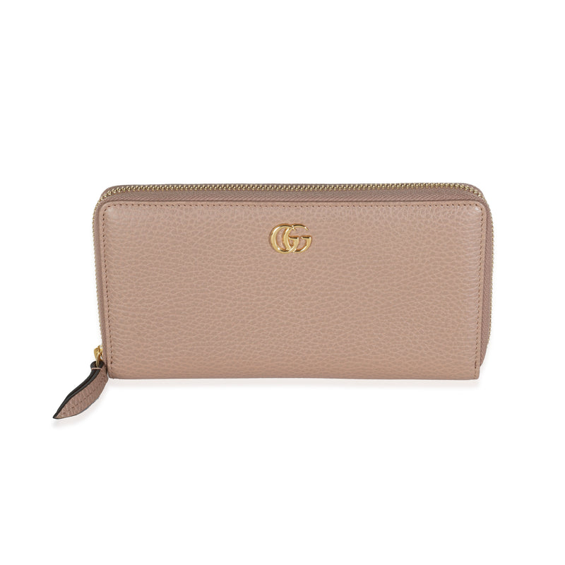 Pink Calfskin GG Marmont Zip Around Wallet