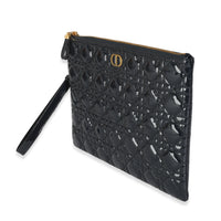 Navy Patent Cannage Caro Pouch