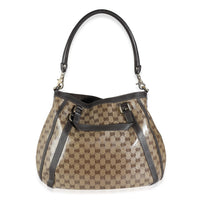 Beige Crystal GG Coated Canvas Abbey Convertible Tote