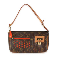 Orange Perforated Monogram Canvas Pochette Accessoires