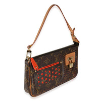 Orange Perforated Monogram Canvas Pochette Accessoires