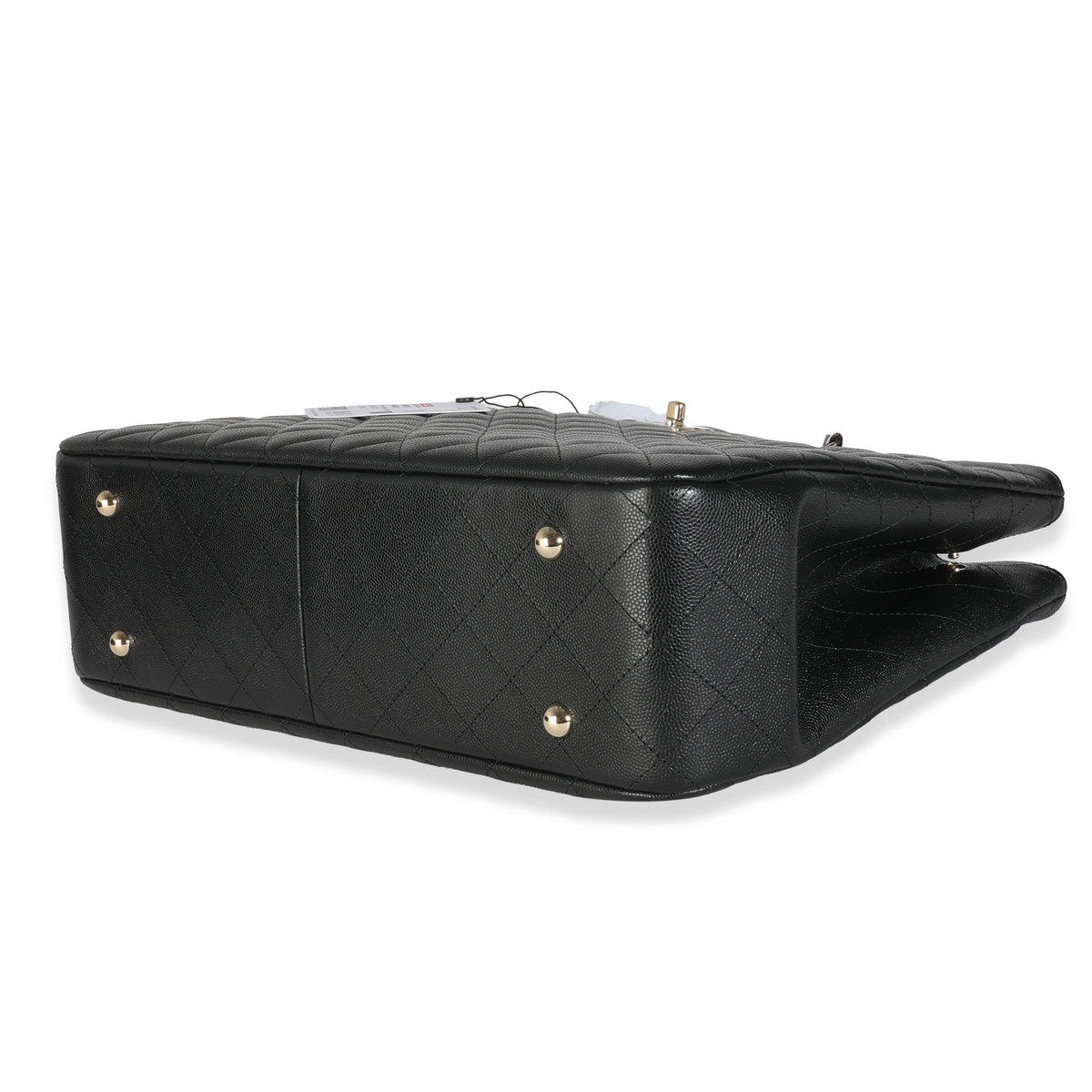 23C Black Quilted Caviar Large Shopping Tote
