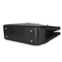 23C Black Quilted Caviar Large Shopping Tote