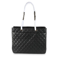 23C Black Quilted Caviar Large Shopping Tote