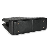 23C Black Quilted Caviar Large Shopping Tote