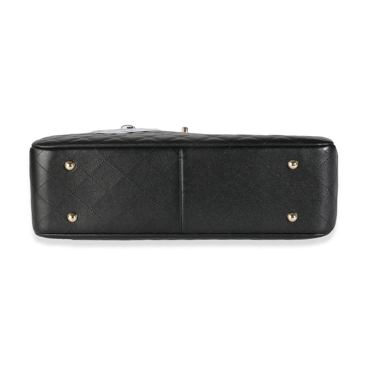 23C Black Quilted Caviar Large Shopping Tote