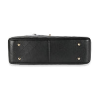 23C Black Quilted Caviar Large Shopping Tote