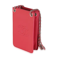 Chanel Pink Patent CC Phone Holder With Chain Handbag sv