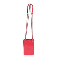 Pink Patent CC Phone Holder With Chain