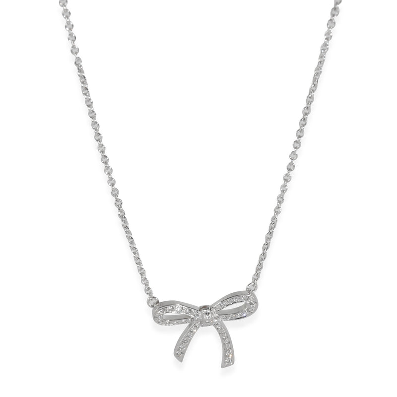 Diamond Bow Pendant in Platinum 0.27 CTW