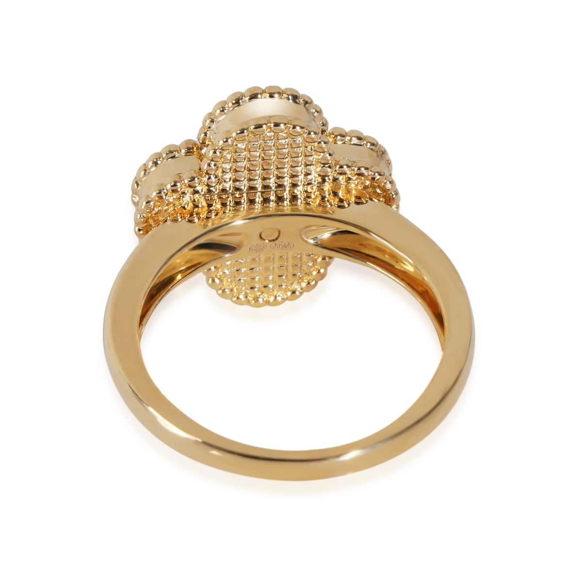 Vintage Alhambra Ring With Carnelian In 18K Yellow Gold, .05