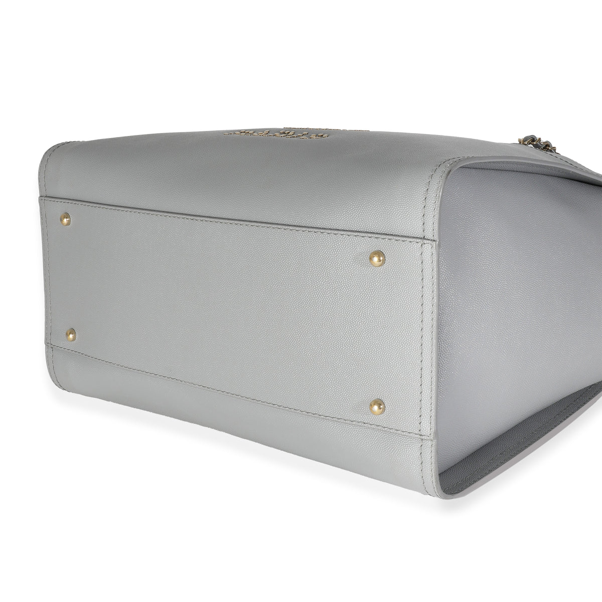 Grey Caviar Studded Medium Deauville Tote