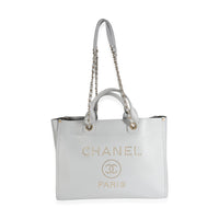 Grey Caviar Studded Medium Deauville Tote