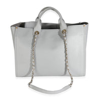 Grey Caviar Studded Medium Deauville Tote