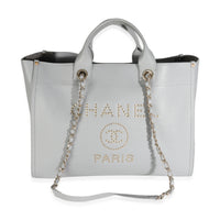 Grey Caviar Studded Medium Deauville Tote