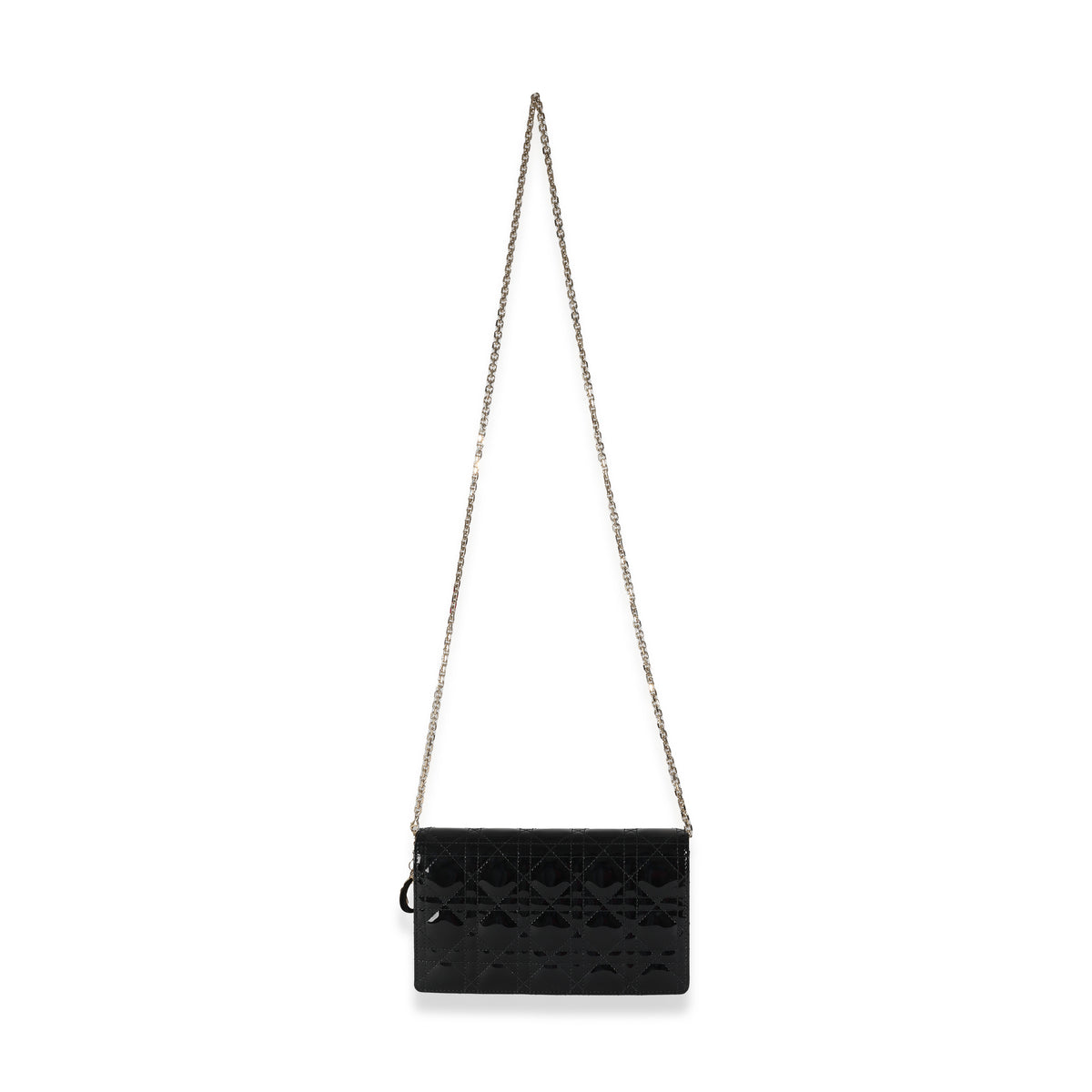 Black Patent Cannage Lady Dior Pouch