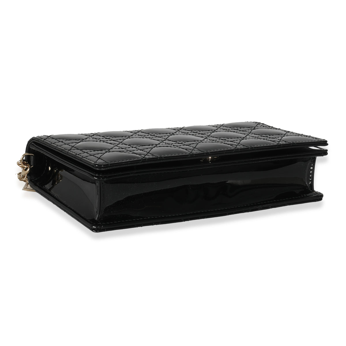 Black Patent Cannage Lady Dior Pouch