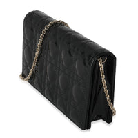 Black Patent Cannage Lady Dior Pouch