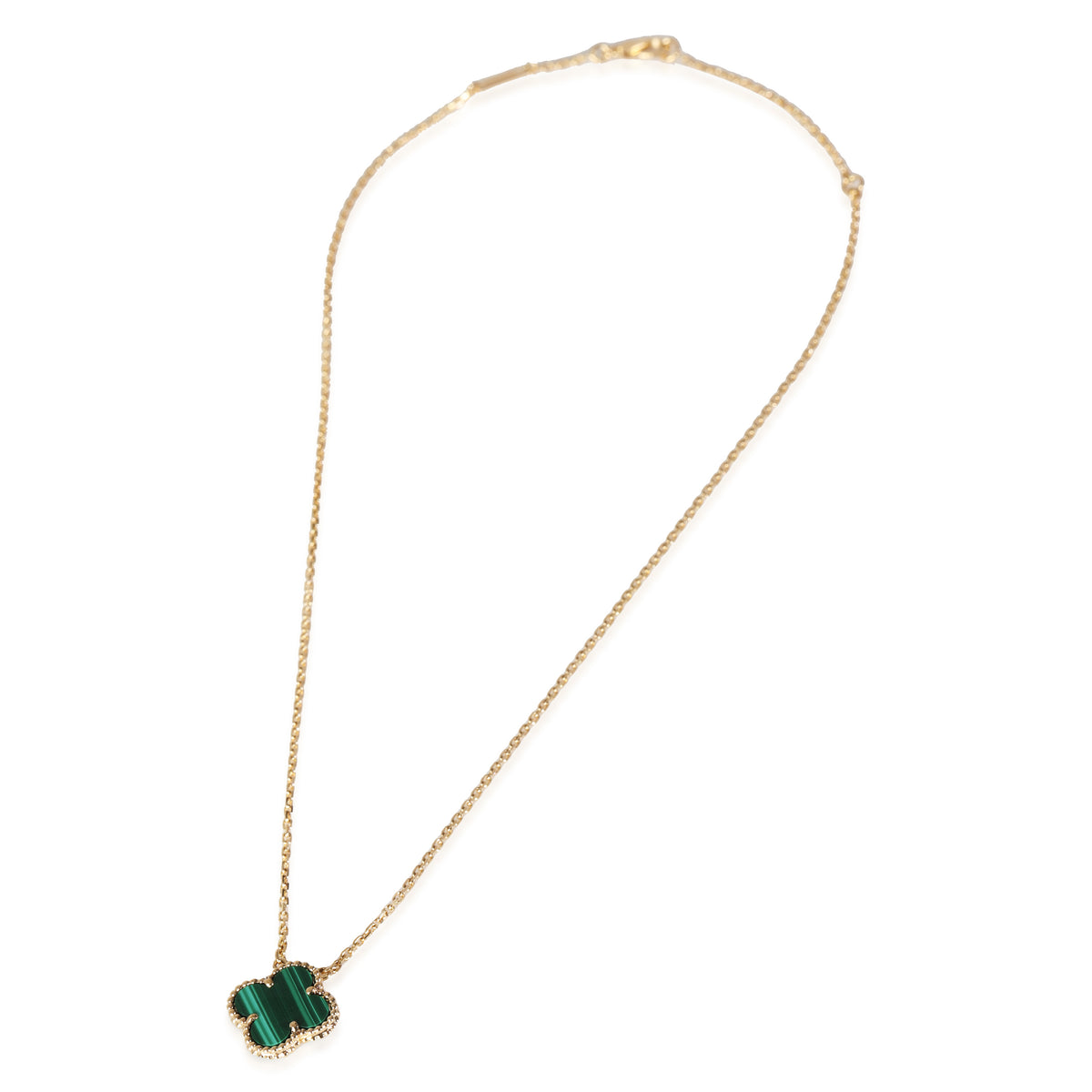 Alhambra Malachite Pendant Necklace In 18K Yellow Gold
