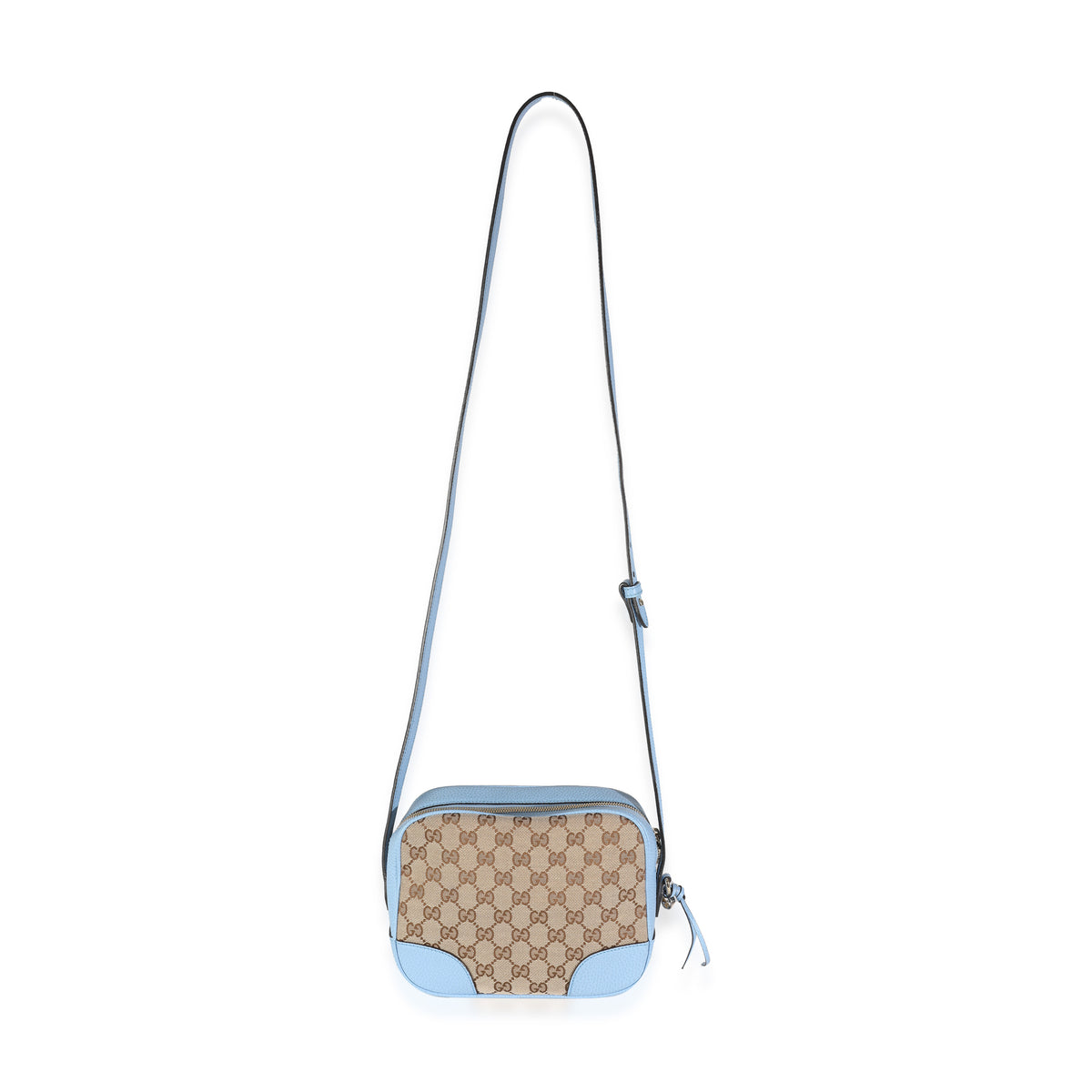 Blue Dollar Calfskin Beige GG Canvas Bree Messenger Bag