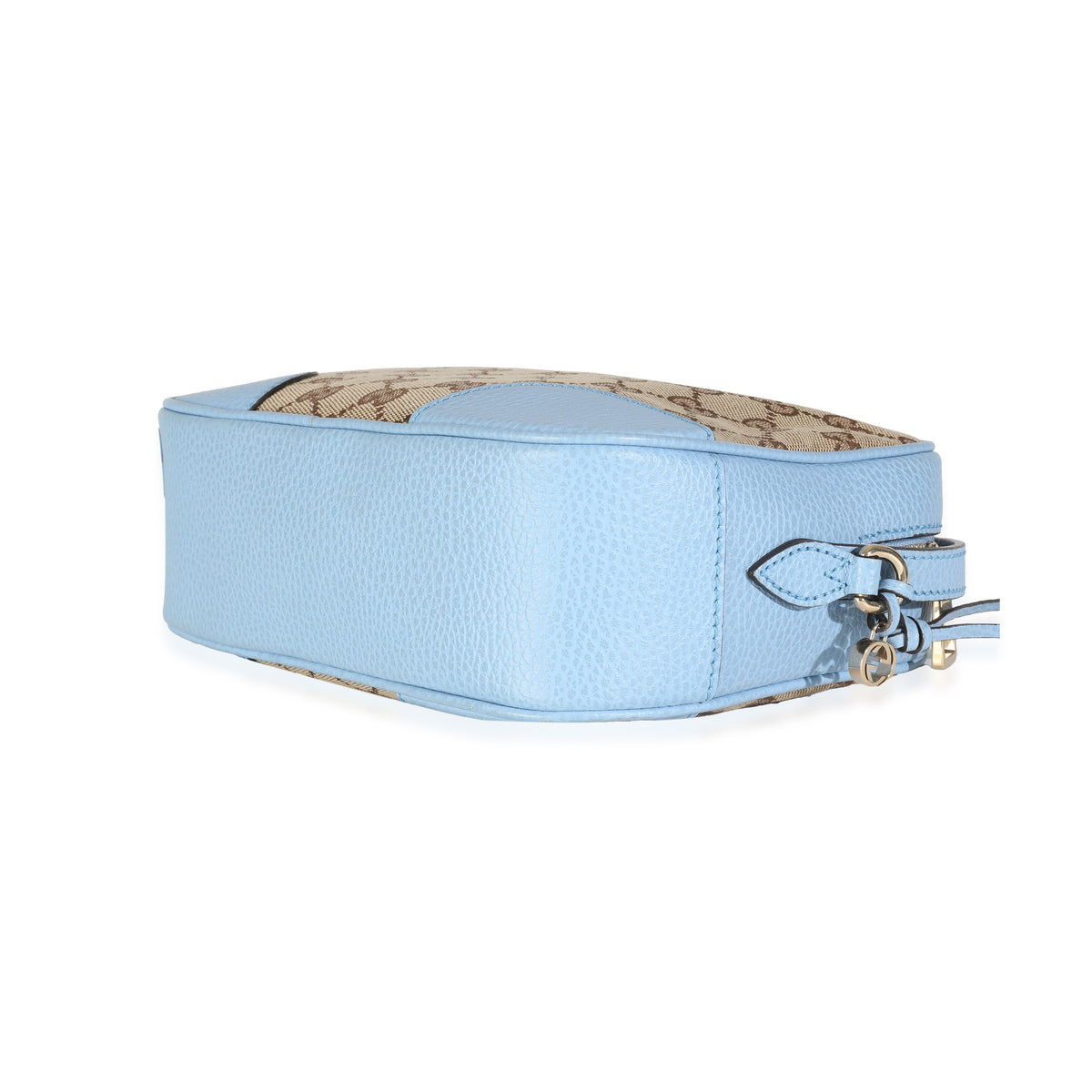 Blue Dollar Calfskin Beige GG Canvas Bree Messenger Bag