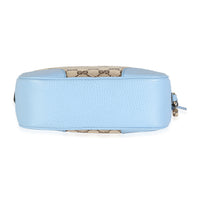 Blue Dollar Calfskin Beige GG Canvas Bree Messenger Bag