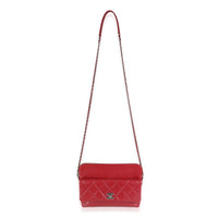 Burgundy Quilted Lambskin Front Pocket Camera Bag