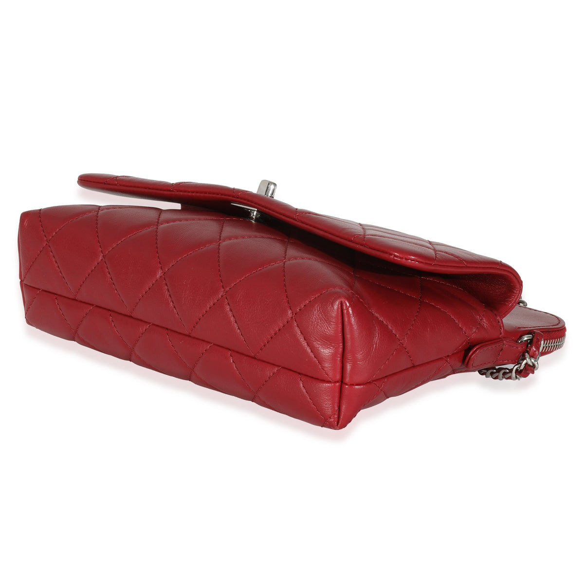 Burgundy Quilted Lambskin Front Pocket Camera Bag